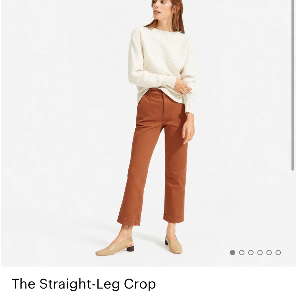 The straight leg crop everlane pant in cocoa brown, size 2.